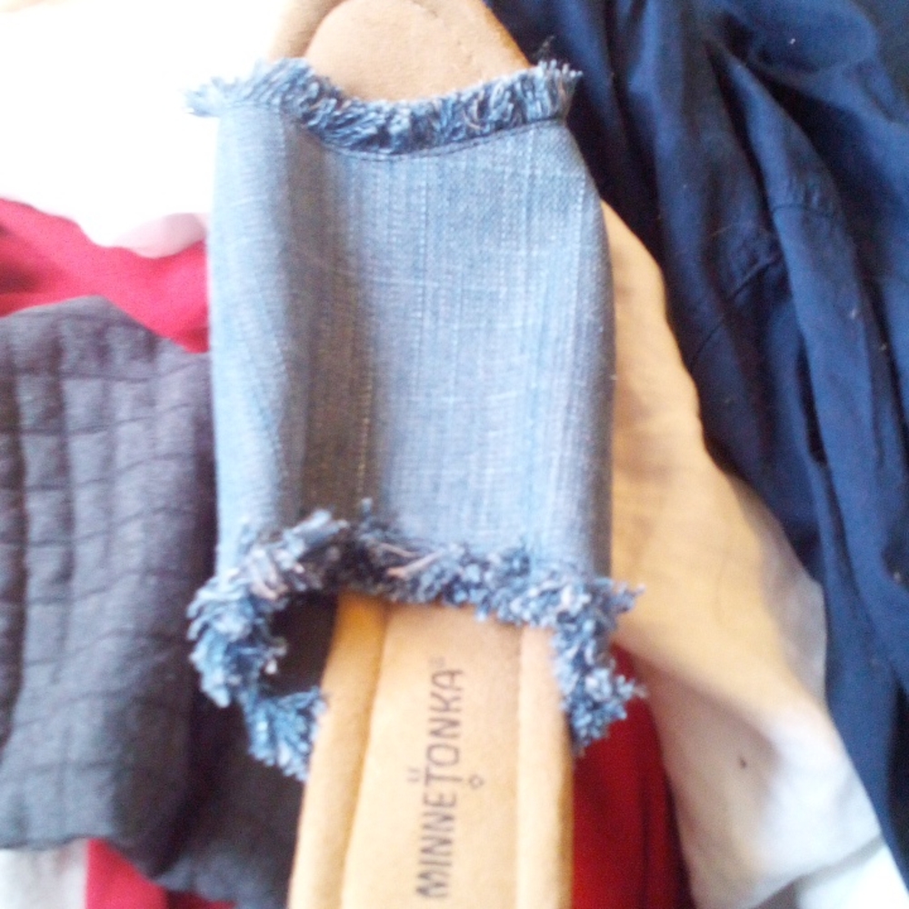 Minnetonka blue denim platform shoes size 10